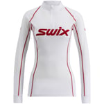 Swix RaceX Classic Half Zip Dame Bright White/Swix Red, L