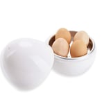 SGMY Microwave Egg Boiler，Bpa-Free and Melamine Free Plastic Aluminum Insert Cooker Up for 4 Eggs, Complimentary Egg Cutter (Type B)