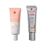 Erborian Super BB Crème Ginseng - Crème teinté - SPF 25 Clair 15ml + Erborian CC Crème Centella Asiatica - Teint et Soin Illuminateur - SPF 25 Clair 15ml.