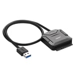 (#49) USB 3.0 to SATA Adapter Cable Converter for 2.5 / 3.5 inch Hard Drive Disk HDD and SSD, Support UASP SATA 3.0(Black)