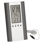 Aanonsen termometer inne-ute min-max med vekkeklokke