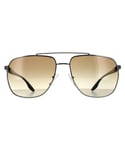 Prada Sport Mens Aviator Gunmetal Brown Gradient Sunglasses - Grey - One Size