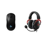 Logitech G Pro Wireless Gaming Mouse & HyperX Cloud II Casque Gaming avec Micro pour PC/PS4/Mac/Mobile Rouge