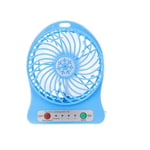 Portable LED Light Mini Fan Air Cooler Mini Desk USB Fan Third Wind USB Fan 14 * 10.6 * 4.2cm-Blue
