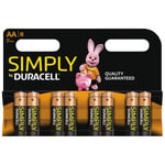 Duracell Symply AA Alkaline batterier 8-pack