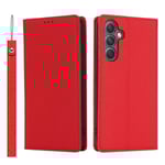 För Samsung Galaxy A54 5G Äkta Läder Flip Case Plånbok Stativ Telefonfodral med Rem