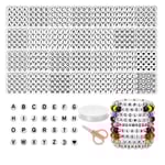1450 st bokstäver pärlor kit, vita akryl alfabet pärlor bokstav pärlor för smycken gör siffra pärlor hjärta pärlor vänskap armband pärlor mak