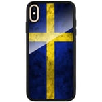 Apple Iphone Xs Max Svart Mobilskal Med Glas Sverige Flagga