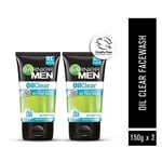Garnier Men Oil Clear Clay D-Tox Deep Cleansing Icy Face Wash, 150g (Pack of 2)
