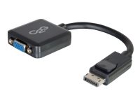C2G 8in DisplayPort to VGA Adapter - DP to VGA Adapter Converter - Black - M/F - DisplayPort-kabel - DisplayPort (hane) till HD-15 (VGA) (hona) - 20.32 cm - sprintlåsning - svart