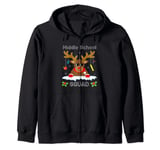 Middle School Squad Reindeer Funny Teacher Christmas Sweater Zip Hoodie