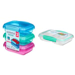Sistema Lunch Food Storage Containers | 200 ml | Small Snack Pots | BPA-Free Plastic | Assorted & Small Split TO GO Food Storage Container | 350 ml | Lunch Box with Compartments | BPA-FreE