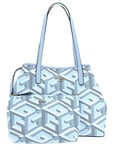 GUESS Women Vikky Tote Bag, Ice Blue Logo, 33 x 15,5 x 27