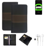 Wallet Case + headphones for Oppo Ace2 Protective Cover Brown