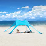 SoBuy Tält strandtält med sandankare Bärbar solskugga Solsegel Solskydd OZT01-HB