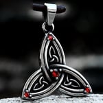 Hängsmycke - Nordisk mytologi Keltisk knut med röda stenar