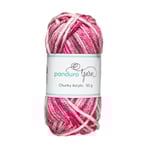 Garn Chunky Acrylic 50g pink to wine red multi