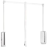 Emuca - Penderie rabattable blanche pour armoire Sling Largeur télescopique réglable de 83 à 115 cm