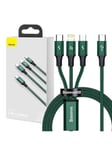 Baseus Rapid Series 3-in-1 cable USB-C For M+L+T 20W 1.5m (Green )