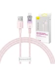 Fast Charging cable USB-A to Lightning Explorer Series 1m 2.4A (pink)