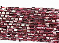 World Wide Gems Beads Gemstone Red Rholite Garnet Rectangle Chiclet Gemstone Loose Craft Beads 14 inch Long 6mm 4mm Code-HIGH-27748