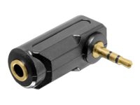 Delock - Audio-adapter - mini-phone stereo 3.5 mm hona till mini-phone stereo 3.5 mm hane - svart - 90° kontakt