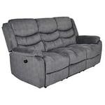 Nordic Furniture Group Madrid 3-sits reclinersoffa elstyrd microtyg grå