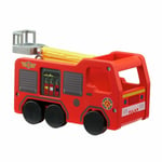Fireman Sam Wooden Jupiter Fire Engine and Double Sided Wood Figure
