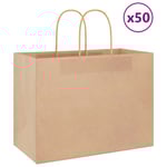 Papperspåsar 50 st med handtag brun 32x17x25 cm