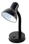 VeLamp TL1201-N Lampe Pince, Culot pour Ampoule E27, Compatible LED, Bras Flexible, avec câble et Interrupteur. en métal. pour Chambre d'enfant, Bureau, Table de Nuit, Chevet, 6 W, Noir