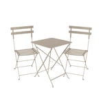 Fermob - Bistro matgrupp bord 57cm & 2 metall stolar nutmeg - Matgrupper utomhus
