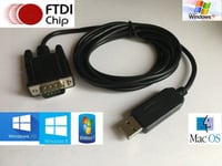 1.8m Usb To Serial Adapter Ftdi Chipset Rs232 Win 10 Db9