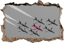 pixxp Rint 3D WD s4411 _ 92 x 62 Foudroyante staffel aviateur de la Royal Air Force percée 3D Sticker Mural Mural en Vinyle, Noir/Blanc, 92 x 62 x 0,02 cm