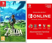 The Legend of Zelda : Breath of the Wild [Nintendo Switch] + Switch Online 12 Mois Famille [Download Code]