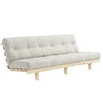 Banquette convertible futon LEAN pin coloris naturel couchage 130x190 cm.