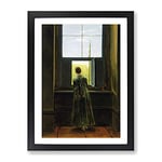 Friedrich Caspar David Woman At A Window Classic Painting Framed Wall Art Print, Ready to Hang Picture for Living Room Bedroom Home Office Décor, Black A3 (34 x 46 cm)