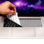 MyGadget Keyboard Cover for Apple MacBook Pro 13 inch & 15" Touchbar - Ultra Thin Silicone Protector QWERTY [Italian] - Protective Skin Slim Cover Silver