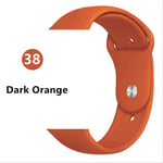 SQWK Strap For Apple Watch Band Silicone Pulseira Bracelet Watchband Apple Watch Iwatch Series 5 4 3 2 42mm or 44mm SM Dark orange