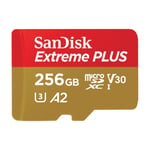 SANDISK MicroSDXC Extreme Plus 256GB 200MB/s A2 C10 V30 UHS-I