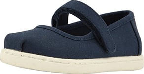 TOMS Girls Mary Jane Flat, Navy, 7 UK Child