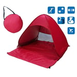 shunlidas Folding Portable Fishing Tent Camping Automatic Pop Up Tents Sun Shelter Anti-uv Sun Shade Awning 2-3 Person Outdoor Summer Tent-red