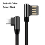 Charger Cable Micro Usb/type-c 90 Degree Black Android