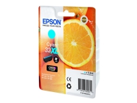 Epson 33XL - 8.9 ml - XL - cyan - original - blister - blekkpatron - for Expression Home XP-635, 830 Expression Premium XP-530, 540, 630, 635, 640, 645, 830, 900