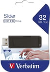 Genuine Verbatim 32GB Slider Memory Stick USB Flash Drive, UK Seller