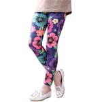 Baby Girls 2-14y Leggings Pants Flower Floral Printed Elastic D 8t