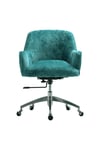 Velvet Upholstered Wheeled Swivel Office Chair