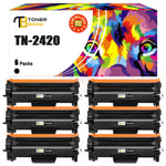 6x Toner Compatible For Brother TN2420 DCP L2510D L2530DW HL L2310D L2350DW