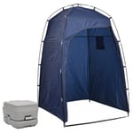 Portabel campingtoalett med tält 10+10 L