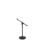 Short Touring Series Microphone Stand with Round Base and 2-Point Adjustment Telescoping Boom - Gravity