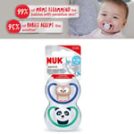 NUK Space Baby Dummy 6-18 Months BPA-Free Silicone Owl & Panda 2 Count
